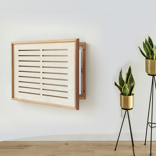 榉木全实木百叶装饰遮盖箱多媒体集线箱弱电箱配电箱光纤网络线盒