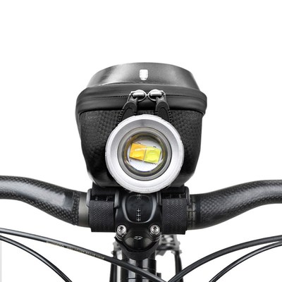 新款自行车包山地车前梁车把手机包户外夜骑充电高亮照明手机灯包