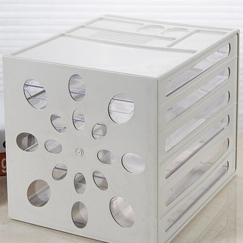 A10L桌面文件柜五层透明抽屉柜多层桌上小柜子塑料a4收纳架办公室