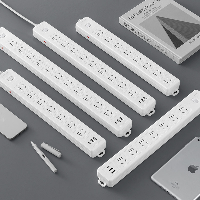 超多插孔位插排带线多功能插座面板多孔机柜接线板加长线10/12米