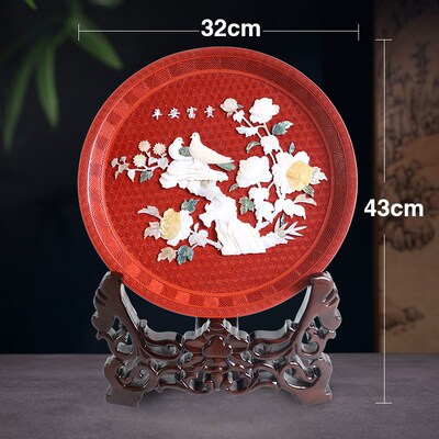 扬州漆器宝螺镶嵌台屏居家装饰品商务礼品