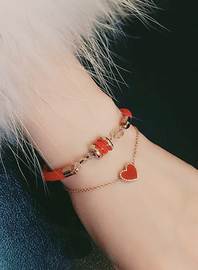 本命年红绳陶瓷手链女韩版手镯编织简约个性闺蜜转运手绳猪年礼物