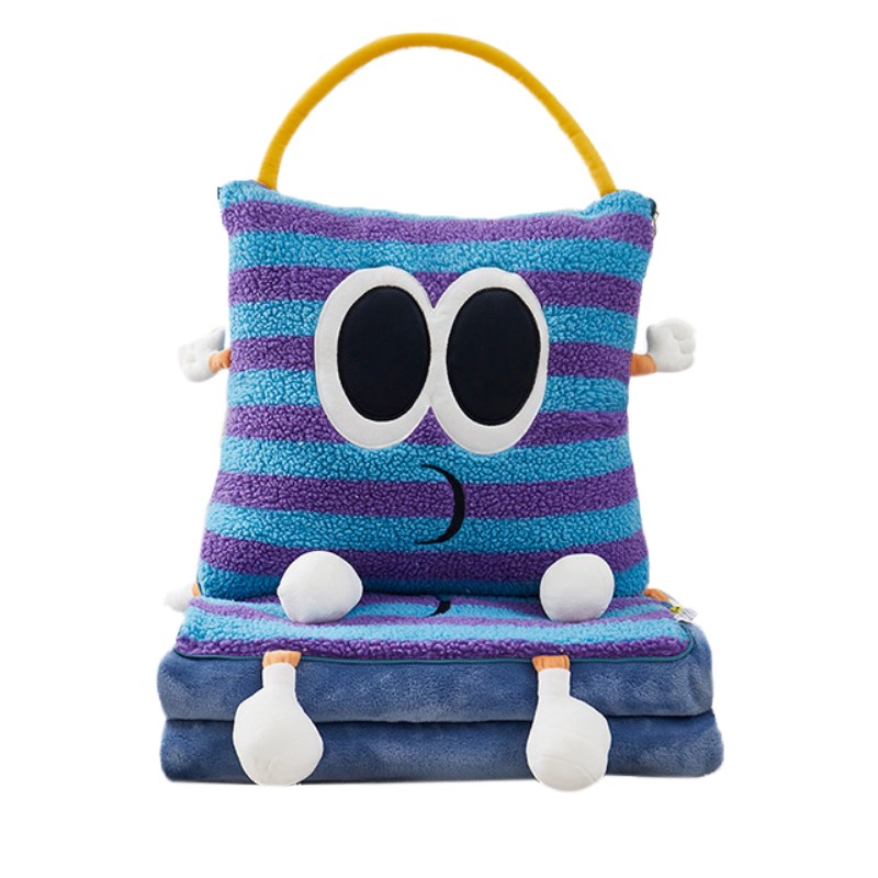 网红多巴胺手提抱枕被子两用车载盖毯沙发教师宿舍办公室午睡毯子