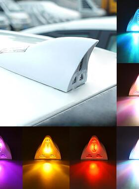 鲨鳍汽车太阳23255能鱼防追载尾警示闪烁充电爆闪灯用领航车尾车