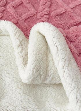 羔绒毛毯加厚冬A羊季沙发盖毯午休毯办公室午睡毯加绒子GGP小毛绒