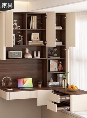 中古风飘窗书桌书柜一体37964卧室化柜妆台阳台改窗台造神柜器收