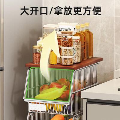 古风厨房夹缝小推车调料置物架调味中罐架果子多层蔬品as240925菜