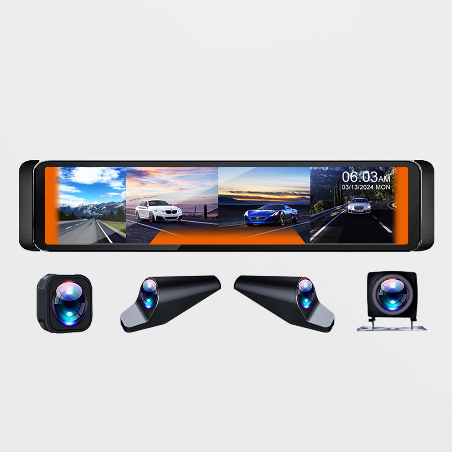 兵A59模式行车记录仪全4K超哨高清汽车4镜头24时景停小车监控侧面