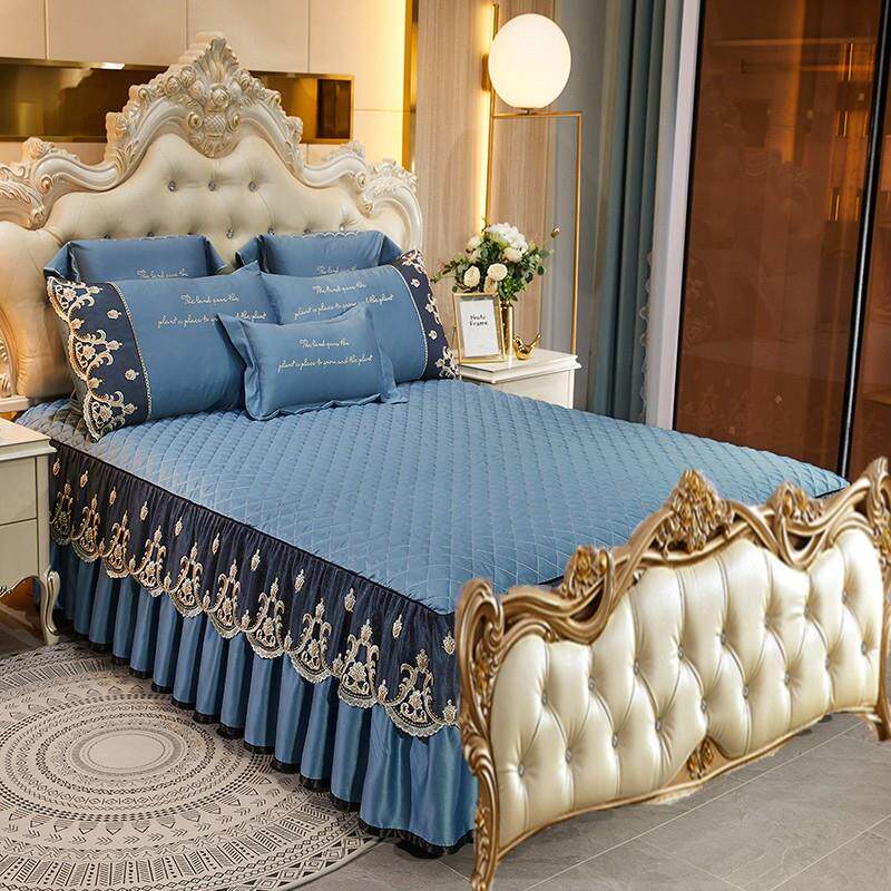 新款欧式蕾丝莫5代PAB纯色无尾夹棉床裙席梦思床套罩1.m1.尔8m2.0