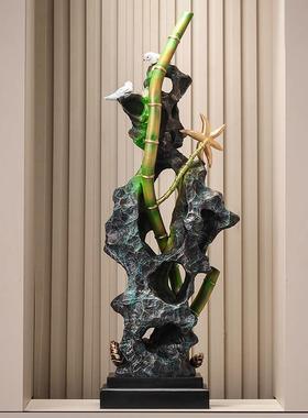 太饰湖石雕塑大件节节高升竹子玄关造景进入户客厅门高档装节节高