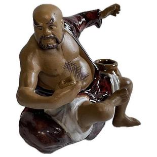 石湾公仔鲁智柳深陶瓷件倒FRS拔杨家居盆栽假造景水山浒传摆人物