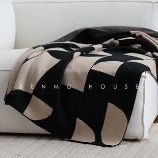 档式 咖色中古复古高空调毛板毯客厅沙发盖毯办DAM公室午睡盖毯法