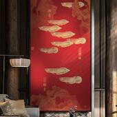 九关鱼图 649廊画过道高端国潮属挂画 玄走y 金属艺术版 画新中式