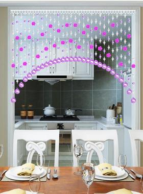 门帘水珠帘无冲卧孔玫瑰晶花装饰过道客厅入HMJ口室浴室窗帘婚挂