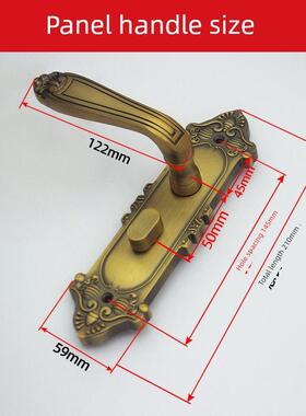 孔距145黄铜单舌门锁WXX加重型面把板古欧手式小单舌卧室木门压把