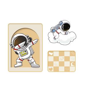 航员儿童房装饰画太空人男宇孩卧室画床挂创意卡头通QWL2362背景