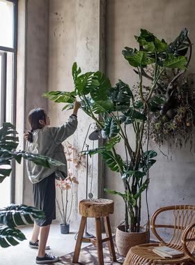 大竹树型真绿HH17862植龟背植物造景室内客厅落地假仿仿真树仿生