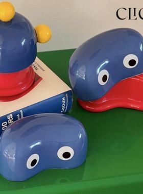 Clic原创设计眼大睛红蓝k收纳罐牙签棉签Click家牙线收盒纳带盖陶