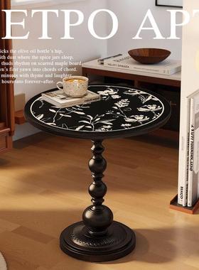 C-FDY437法式边几中小几可移动客厅古沙发边柜覆古小圆茶桌艺术床