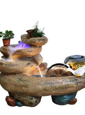 环石磨假山流泉阳台造2626景鱼池摆件水循水景观庭院喷花园布置装