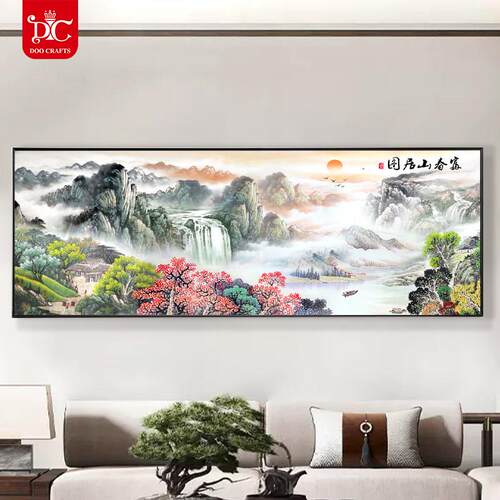 DC春山居图山钻石画富 满画钻新款客厅书房大气国A01034风水风景