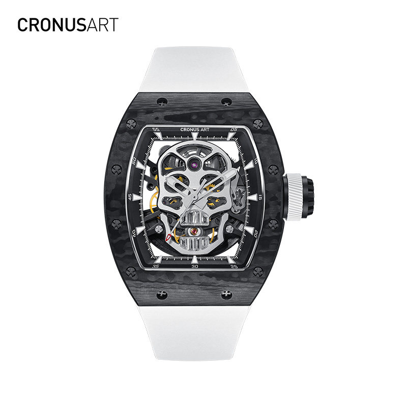 CRONUSART克洛斯碳纤维骷髅男士男款机械手表时尚名牌腕表
