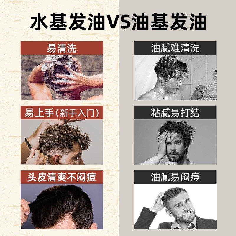 杰士派绅士复古发油 男士定型硬悍背头 水系非发蜡发胶 易清洗