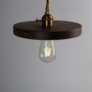 顽物制品实木 黑胡桃 樱桃木吊灯日式设计师组合吧台客厅床头吊灯