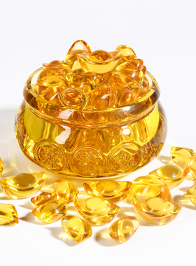 黄水晶聚宝盆摆件元宝家用客厅装饰品招财进宝存钱罐开业乔迁礼品