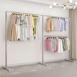 简易加粗加厚钢管晾衣架出租屋地摊阳台衣架落地衣架镀锌钢管衣架