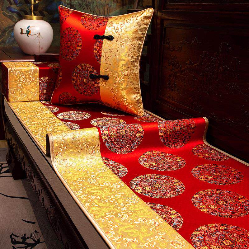 沙发巾中式红木沙发坐垫定制四季通用座垫盖巾实木家俱沙发垫套罩