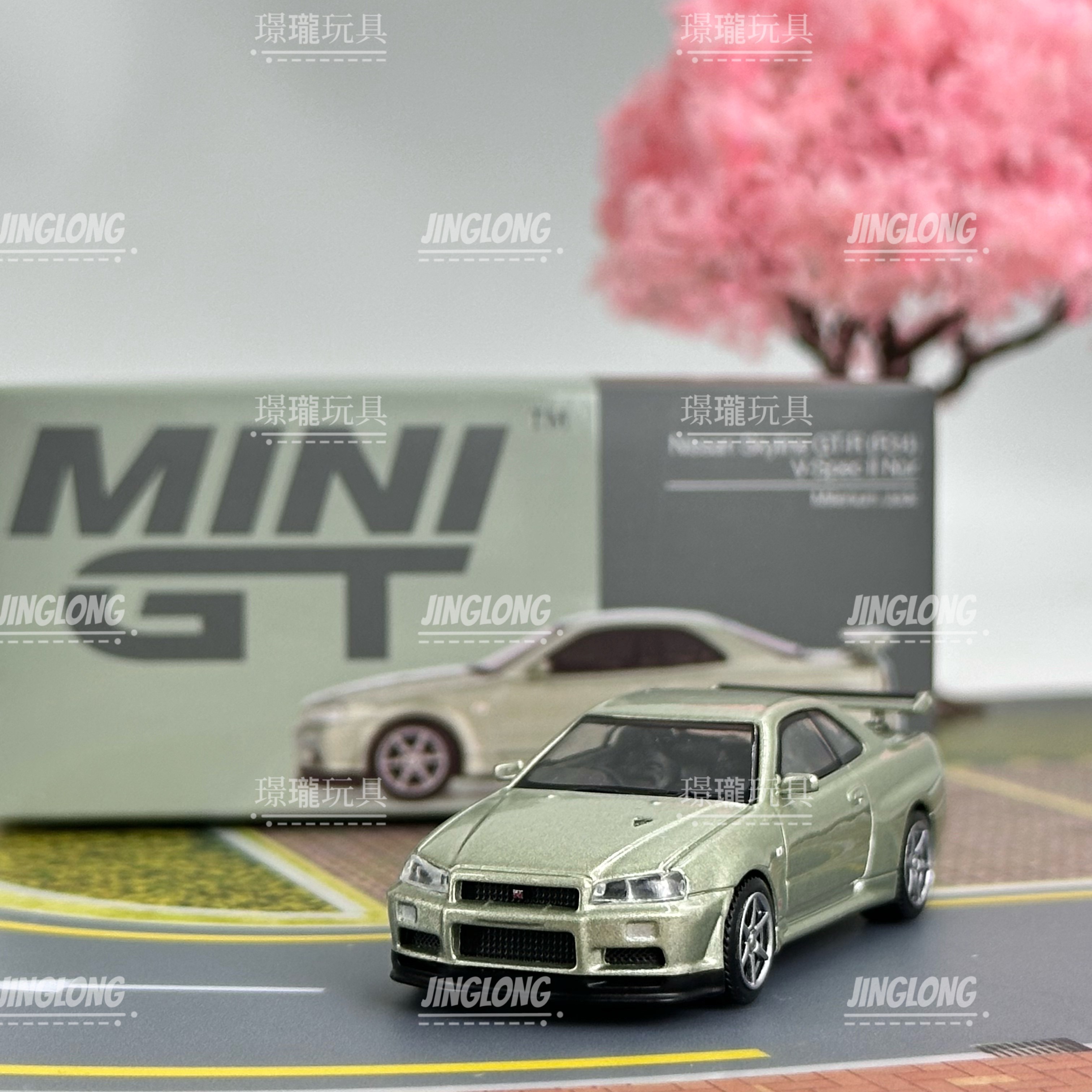 MINIGT，1003：日产 Skyline GT-R R34，合金小汽车模型摆件玩具