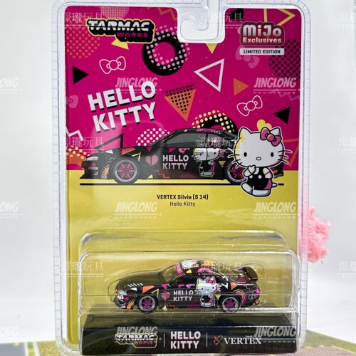 Tarmac Works，日产S14 KT猫Hello kitty凯蒂猫，合金汽车模型