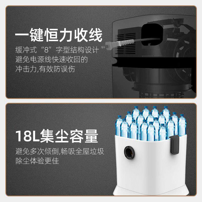 春花吸尘器家用大吸力强力有线桶吸干湿两用桶式吸尘机大功率小型