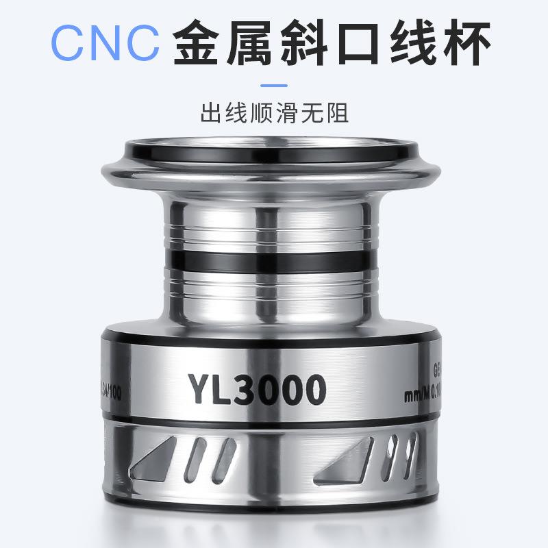 微路hdyxl亚纺车轮全金属线杯斜口投海竿杆金属轮远浅杯线物轮鱼