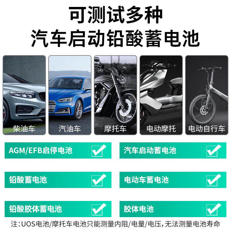 福仪汽车蓄电池检测仪电动车电瓶12v24v电瓶寿命容量内阻测试仪