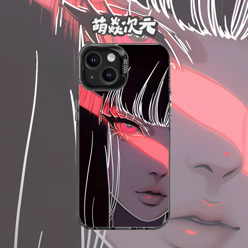 火影雏田镭射线条彩银高级感反光适用苹果华为荣耀VIVO小米OPP