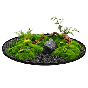 餐桌中间转盘摆花大圆桌装饰品摆件高端饭店餐厅包厢微缩景观摆台