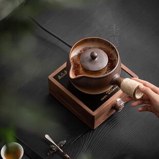 圭隐堂围炉煮茶器烤奶罐罐茶煮茶壶陶瓷侧把壶陶壶明火炭炉黑晶炉