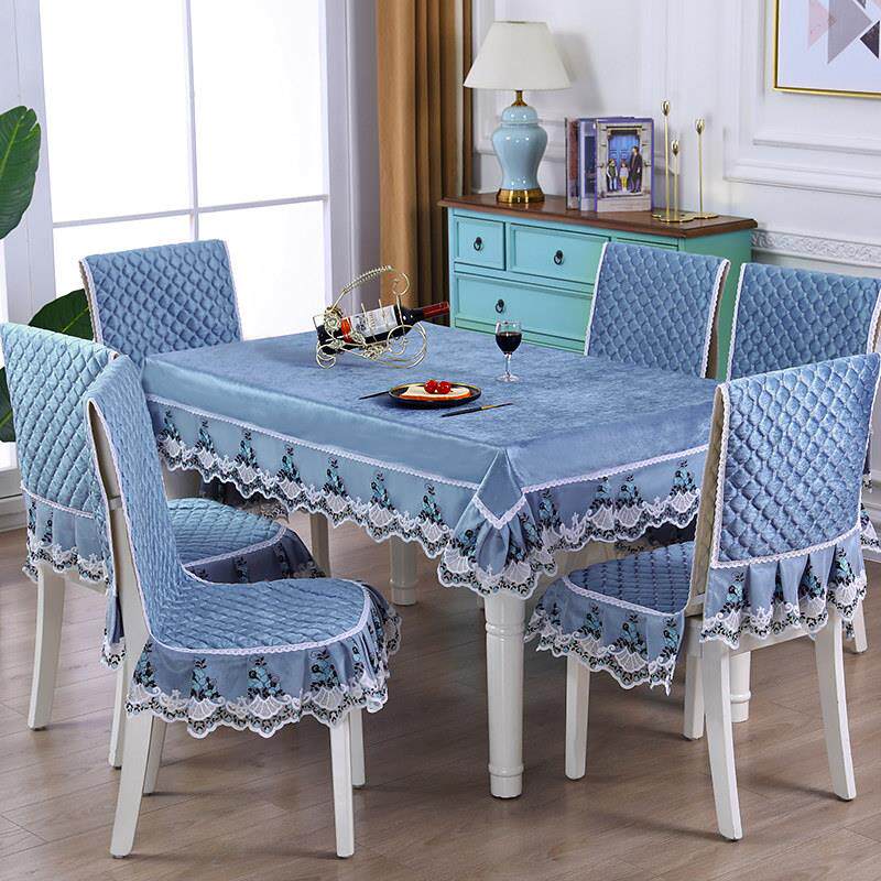 连身椅子套罩坐垫靠垫一体餐椅垫 家用椅子垫套装 餐桌布茶几布