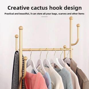 仙人掌衣架带轮可移动衣帽架卧室落地立式挂衣架家用客厅衣架