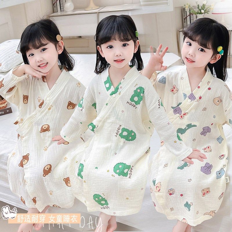 女童纱布睡衣夏季纯棉儿童卡通薄款长袖家居服睡袍宝宝连体浴巾夏,童装/婴儿装/亲子装,浴袍,淘宝优惠券,粉丝福利购,淘宝优惠卷