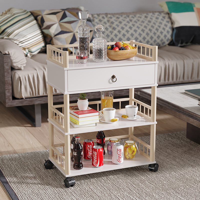 美容美发推车美发木艺三层美容院小推车美甲纹身工具车置物架实木