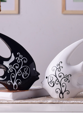 酒柜装饰品摆件摆设陶瓷玄关电视柜客厅时尚创意小摆件装饰品家居