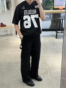 Needles BEAMS联名蝴蝶大字母球衣短袖情侣球衣T恤宽松vibe风男女