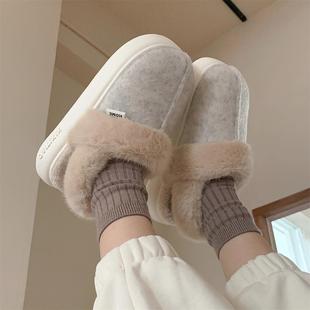 防滑保暖男女士包跟棉拖鞋 细细条 冬季 韩版 ins简约百搭情侣家居鞋