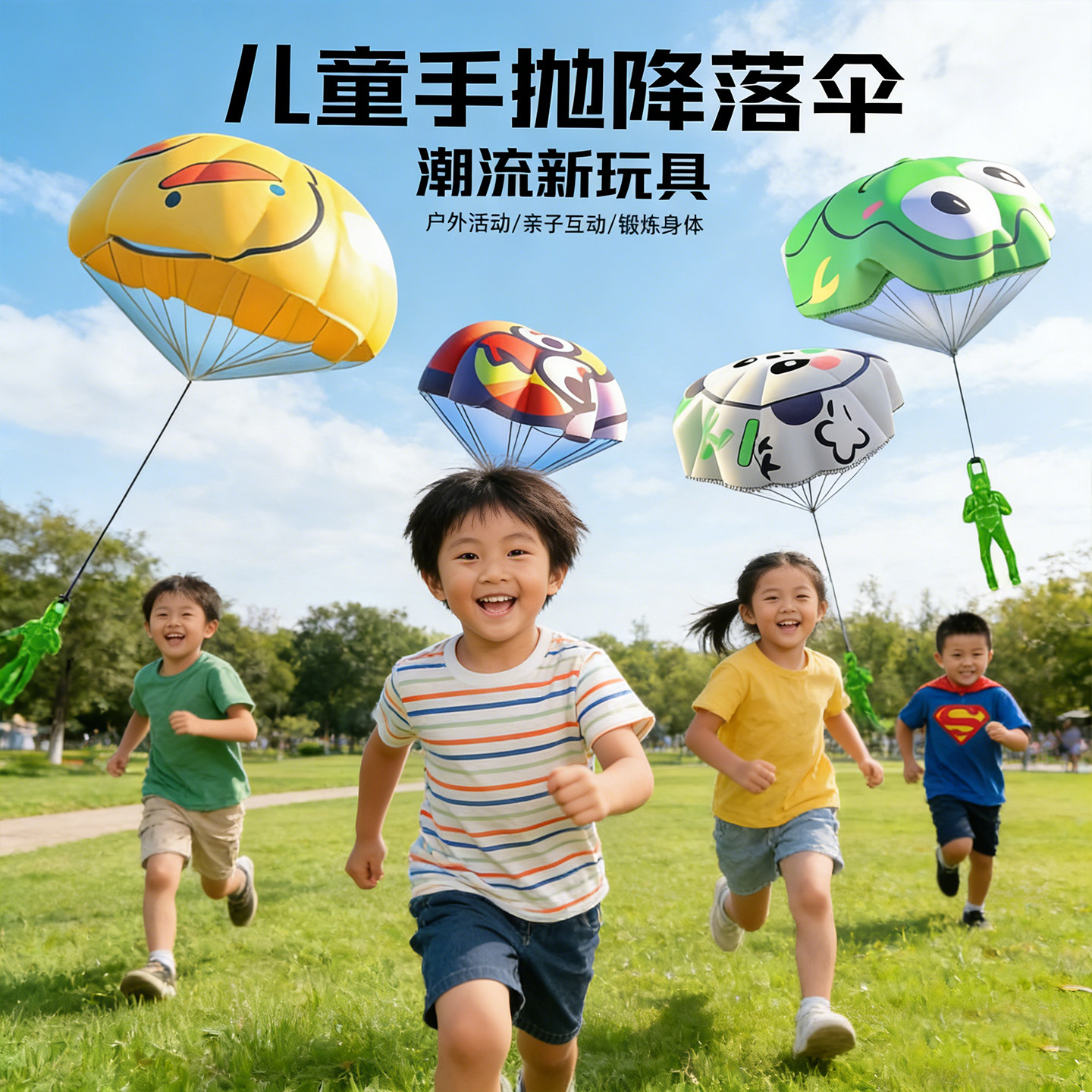 儿童手抛降落伞户外玩具小朋友公园男女飞伞宝宝亲子互动游戏运动