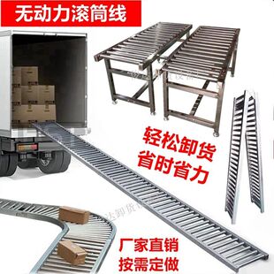 卸货神器滑梯无动力滚筒线桶装水百货下货搬运滑道卸水神器可折叠