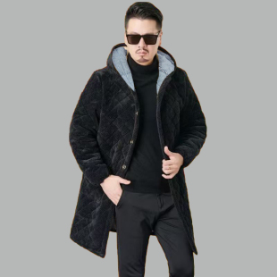 加肥加大男款棉衣加绒加厚工作服大褂宽松大码罩衣冬季长款棉服