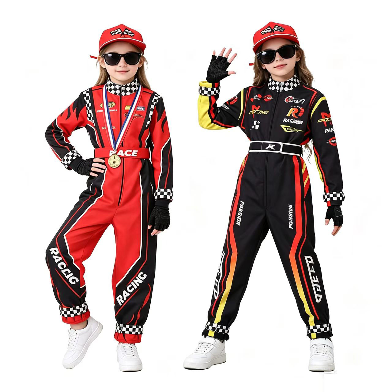 儿童成人赛车服连体夏季透气户外越野卡丁车沙滩车比赛舞台演出服